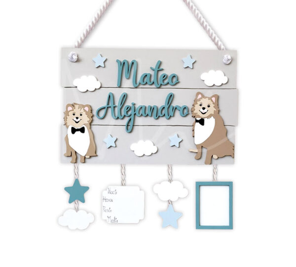 MODELO POMERANIAN- LETRERO PARA BEBÉ