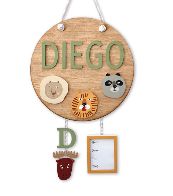 MODELO DIEGO CON ANIMALITOS - LETRERO PARA BEBÉ