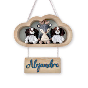 NUBE VENADITO Y PERRITOS SPRINGER - LETRERO PARA BEBÉ