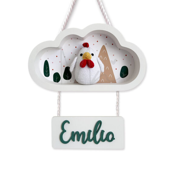 NUBE GALLITO EMILIO- LETRERO PARA BEBÉ