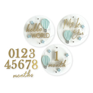 TAGS DE MESES CON ACRÍLICO GLOBOS AEROSTÁTICOS